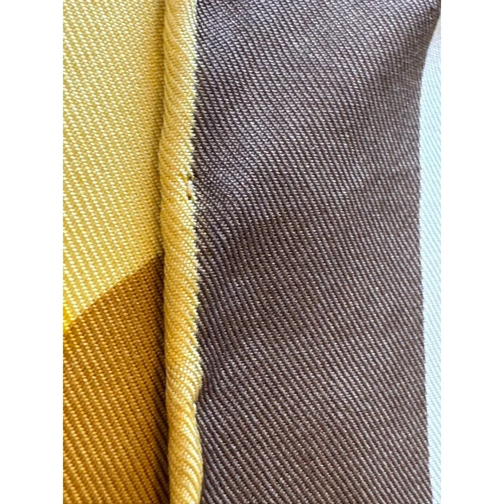 VTG Christian Dior Vintage Silk Scarf Floral Brown Yellow Hand Rolled 30